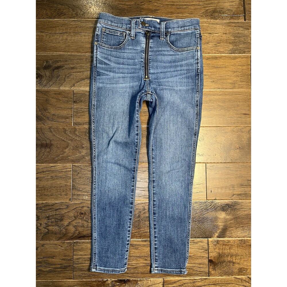 Madewell 10" High Rise Roadtripper Skinny Jeans Womens‎ Size 27P Exposed Zipper